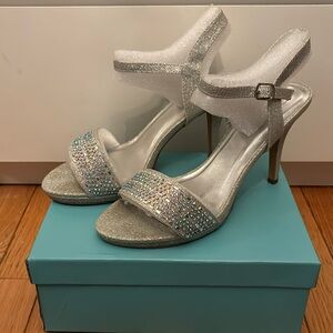 Silver sparkly 3 inch heels. Women’s US 10